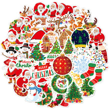 Load image into Gallery viewer, 50/100PCS Merry Christmas Decorative Sticker Santa Claus Shaped Stickers For DIY Scrapbook Skateboard Luggage Suitcase