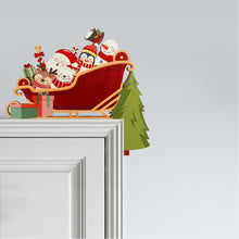 Load image into Gallery viewer, Creative Santa Claus Elk Grinch Christmas Door Hanger Over Door Sign Wood Frame Merry Christmas New Year Decoration