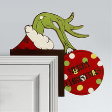 Load image into Gallery viewer, Creative Santa Claus Elk Grinch Christmas Door Hanger Over Door Sign Wood Frame Merry Christmas New Year Decoration