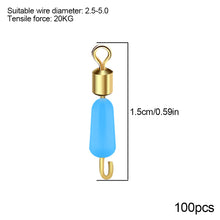 Load image into Gallery viewer, 100PCS Anti-Entanglement Silicone Fast Sub Line Clip Clamp Strong Tension Rhomboid Open Eight Ring Connector Fishing Accessories