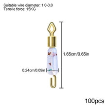 Load image into Gallery viewer, 100PCS Anti-Entanglement Silicone Fast Sub Line Clip Clamp Strong Tension Rhomboid Open Eight Ring Connector Fishing Accessories