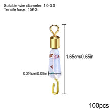 Load image into Gallery viewer, 100PCS Anti-Entanglement Silicone Fast Sub Line Clip Clamp Strong Tension Rhomboid Open Eight Ring Connector Fishing Accessories