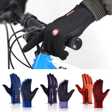 Load image into Gallery viewer, 1Pair Full Finger Plus Fleece Warm Gloves Autumn Winter Waterproof Cold-Proof Cycling Driving Mountaineering Outdoor Gloves With Touch Screen