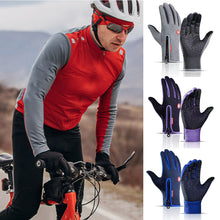 Load image into Gallery viewer, 1Pair Full Finger Plus Fleece Warm Gloves Autumn Winter Waterproof Cold-Proof Cycling Driving Mountaineering Outdoor Gloves With Touch Screen