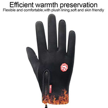 Load image into Gallery viewer, 1Pair Full Finger Plus Fleece Warm Gloves Autumn Winter Waterproof Cold-Proof Cycling Driving Mountaineering Outdoor Gloves With Touch Screen