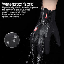 Load image into Gallery viewer, 1Pair Full Finger Plus Fleece Warm Gloves Autumn Winter Waterproof Cold-Proof Cycling Driving Mountaineering Outdoor Gloves With Touch Screen