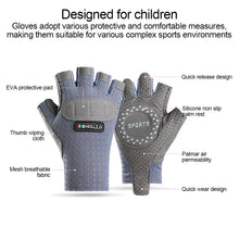 Load image into Gallery viewer, 1 Pair Children's Half-Finger Cycling Fitness Gloves Non-Slip Breathable Wear Protective Gloves For Outdoor Sports