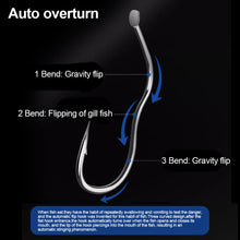 Load image into Gallery viewer, 12PCS Three Bend Hook High Carbon Steel Automatic Rollover Hook Anti-Blurting Sharp Barbed Carassius Carp Fishing Hook