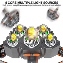 Load image into Gallery viewer, 5LED Strong Head Light Bright Usb Charging Long Range Head Wearing Flashlight Portable Night Fishing Light