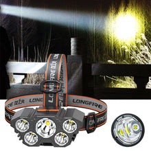 Load image into Gallery viewer, 5LED Strong Head Light Bright Usb Charging Long Range Head Wearing Flashlight Portable Night Fishing Light