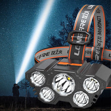 Load image into Gallery viewer, 5LED Strong Head Light Bright Usb Charging Long Range Head Wearing Flashlight Portable Night Fishing Light