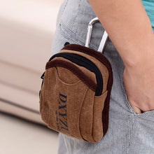 Load image into Gallery viewer, 1PC Men Casual Canvas Waist Pack Portable Vintage Coin Purse With Hook Hunting Slingshot Accessory Bag