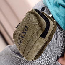 Load image into Gallery viewer, 1PC Men Casual Canvas Waist Pack Portable Vintage Coin Purse With Hook Hunting Slingshot Accessory Bag