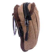 Load image into Gallery viewer, 1PC Men Casual Canvas Waist Pack Portable Vintage Coin Purse With Hook Hunting Slingshot Accessory Bag