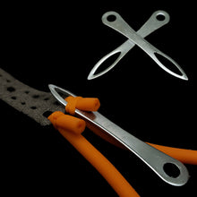 Load image into Gallery viewer, 1PC Manganese Steel Slingshot Rubber Band Insert Tied Assistant Helper Tools Figure 8 Ring Hunting Slingshot Rubber Band Accessories