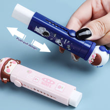 Load image into Gallery viewer, Creatibe Cartoon Push-Pull Pencil Eraser Rubber Kids Children Drawing Writing Wiping Stationery Christmas Gift School Supplies