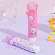 Load image into Gallery viewer, Cute Cartoon Push-Pull Pencil Eraser Rubber Kids Children Drawing Writing Wiping Stationery Christmas Gift School Supplies