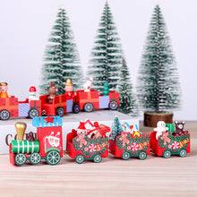 Load image into Gallery viewer, 1Pc Christmas Wood Train Ornament Merry Christmas Train Decoration Xmas Cake Baking Oranments Holiday Decor