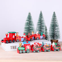 Load image into Gallery viewer, 1Pc Christmas Wood Train Ornament Merry Christmas Train Decoration Xmas Cake Baking Oranments Holiday Decor