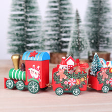 Load image into Gallery viewer, 1Pc Christmas Wood Train Ornament Merry Christmas Train Decoration Xmas Cake Baking Oranments Holiday Decor