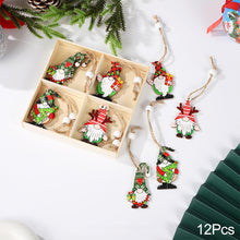 Load image into Gallery viewer, 12Pcs New Year 3D Christmas Ornament Wooden Hanging Pendants Star Xmas Tree Bell Christmas Tree Decorations For Home Navidad