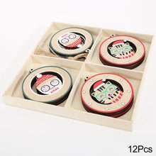 Load image into Gallery viewer, 12Pcs New Year 3D Christmas Ornament Wooden Hanging Pendants Star Xmas Tree Bell Christmas Tree Decorations For Home Navidad