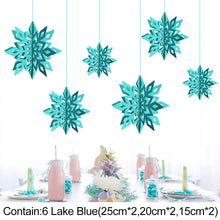 Load image into Gallery viewer, 6Pcs 3D Snowflake Pendant Colorful Paper Snowflake Pendant Paper Magic Three Dimensional String Six Piece Set Home Decoration