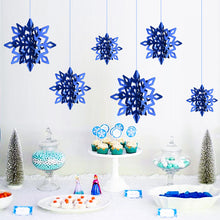 Load image into Gallery viewer, 6Pcs 3D Snowflake Pendant Colorful Paper Snowflake Pendant Paper Magic Three Dimensional String Six Piece Set Home Decoration
