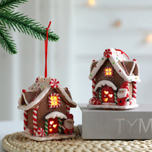 Load image into Gallery viewer, 1Pc Christmas LED Light Ornaments Resin Mini House Miniature Village Building Xmas Glow Decor Gift Christmas Decoration Navidad Noel