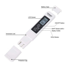 Load image into Gallery viewer, Water Quality Tester Digital TDS EC Temperature Meter 3 in 1 with 0-9999ppm Range for Drinking Water Fishpond Aquariums