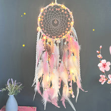 Load image into Gallery viewer, Wall Dream Catcher Led Handmade Feather Braided Wind Chimes for Room Decoration Hanging Home Christmas Decor Poster
