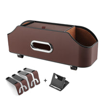 Load image into Gallery viewer, Multifunctional Car Seat Leather Tissue Storage Box Under Seat Auto Back Paper Bag Place Water Cup