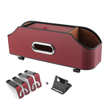 Load image into Gallery viewer, Multifunctional Car Seat Leather Tissue Storage Box Under Seat Auto Back Paper Bag Place Water Cup