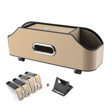 Load image into Gallery viewer, Multifunctional Car Seat Leather Tissue Storage Box Under Seat Auto Back Paper Bag Place Water Cup