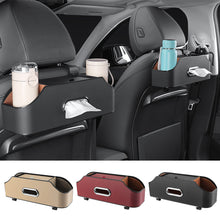 Load image into Gallery viewer, Multifunctional Car Seat Leather Tissue Storage Box Under Seat Auto Back Paper Bag Place Water Cup