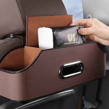 Load image into Gallery viewer, Multifunctional Car Seat Leather Tissue Storage Box Under Seat Auto Back Paper Bag Place Water Cup