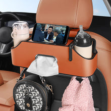 Load image into Gallery viewer, Multifunctional Car Seat Leather Tissue Storage Box Under Seat Auto Back Paper Bag Place Water Cup