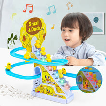 Load image into Gallery viewer, Kids DIY Small Duck Electronic Climbing Stairs Track Toy LED Light Musical Slide Track Coaster Toy Music Roller Coaster Kids Gifts
