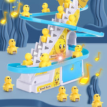 Load image into Gallery viewer, Kids DIY Small Duck Electronic Climbing Stairs Track Toy LED Light Musical Slide Track Coaster Toy Music Roller Coaster Kids Gifts