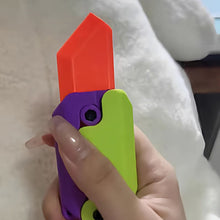 Load image into Gallery viewer, 3D Printing Gravity Jump Small Radish Knife Mini Model Student Prize Pendant Boys Girls Decompression Toy Gift