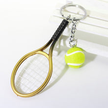 Load image into Gallery viewer, Simulation Mini Tennis Racket Ball Keychain Pendant Creative Fashionable Tennis Shaped Bag Key Ring Teenager Fan Gift