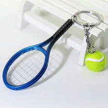 Load image into Gallery viewer, Simulation Mini Tennis Racket Ball Keychain Pendant Creative Fashionable Tennis Shaped Bag Key Ring Teenager Fan Gift