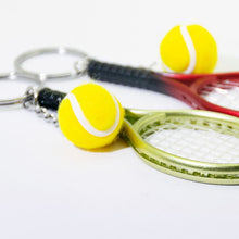 Load image into Gallery viewer, Simulation Mini Tennis Racket Ball Keychain Pendant Creative Fashionable Tennis Shaped Bag Key Ring Teenager Fan Gift