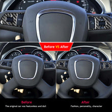 Load image into Gallery viewer, Real Carbon Fiber Car Interior Steering Wheel Buttons Cover Sticker For Audi Q7 2007 2008 2009 2010 2011 2012 2013 2014 2015