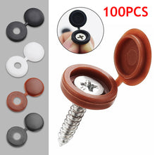 Load image into Gallery viewer, 100pcs Nuts Cover Bolts Fold Snap Protective Cap For Wall Furniture Plastic Screw Cap Decorative Button Hardware Screw Cover