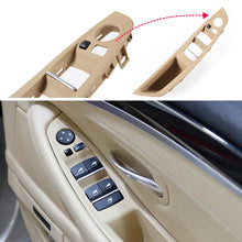 Load image into Gallery viewer, Car Interior Inner Door Handle Panel Pull Trim Cover Carbon Fibre Beige Black For BMW 5 Series F10 F11 F18 Left Hand Drive LHD