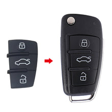 Load image into Gallery viewer, 3 Button Car Rubber Remote Flip Key FOB Shell Pad Replacement Keyless for AUDI A2 A3 S3 A4 A6 A6L A8 Q3 TT Quattro