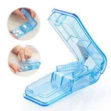 Load image into Gallery viewer, Small Portable Medicine Box Pill Cutter Durable Travel Tablet Storage Case Mini Plastic Medicine Box Medicine Container