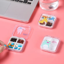 Load image into Gallery viewer, Portable 4 Grids Pill Box Plastic Sealed Medicine Storage Box Waterproof Durable Travel Pill Case Medicine Box