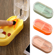 Load image into Gallery viewer, Small Portable Travel Medicine Box Pill Cutter Durable Tablet Storage Case Plastic Medicine Pill Tablet Cutter Splitter Pill Case